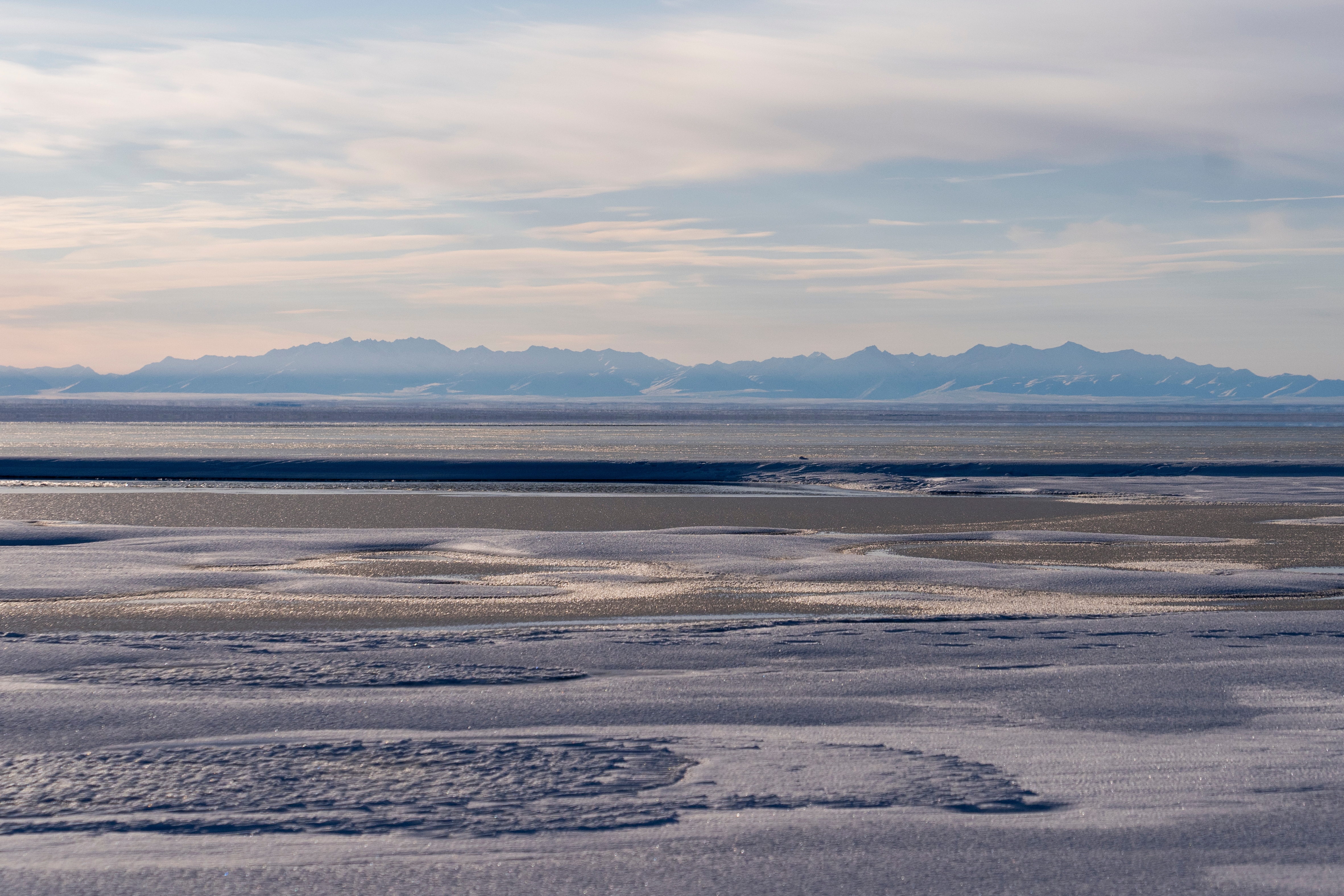FILE - The Kaktovik Lagoon and the Brooks Range mountains of the Arctic National Wildlife Refuge are seen in Kaktovik, Alaska, Oct. 15, 2024.